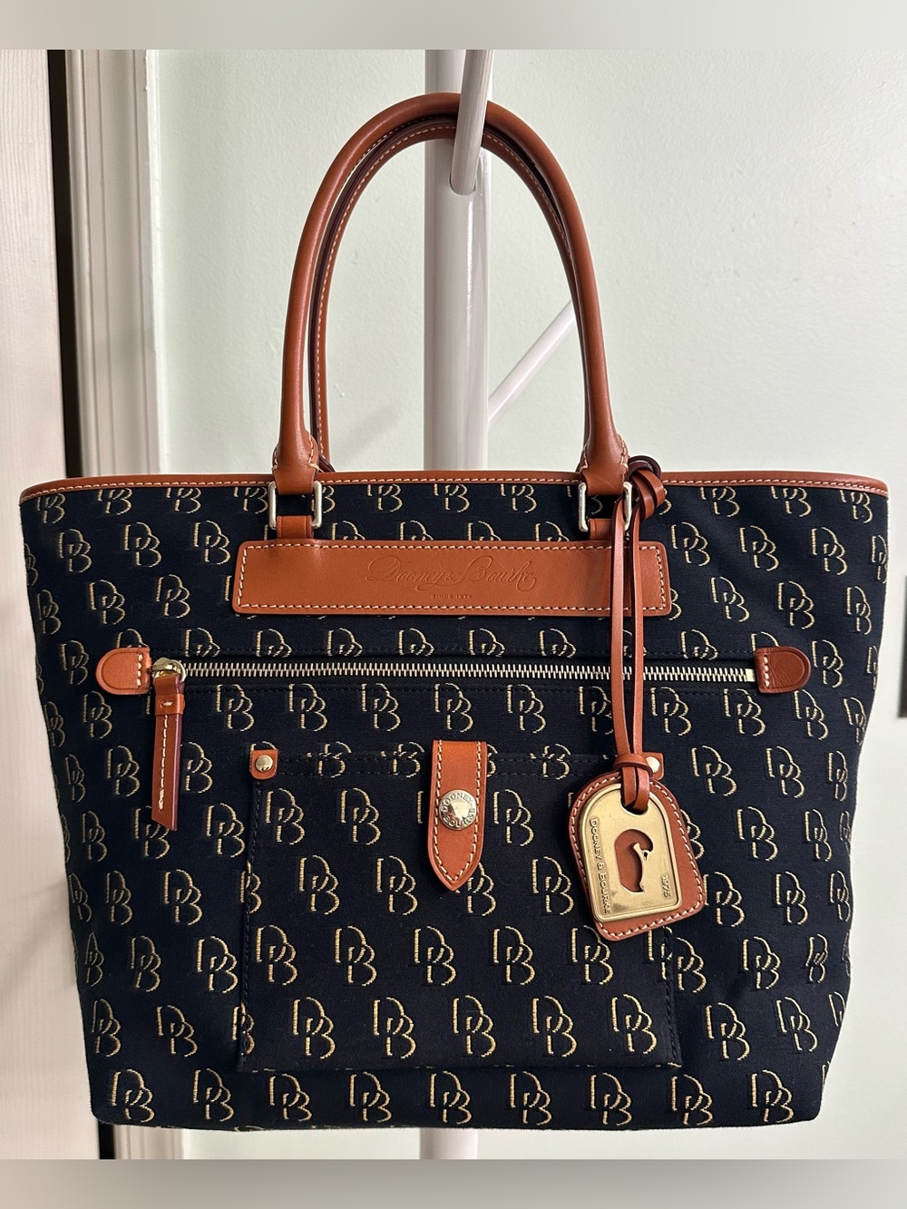 Dooney & Bourke Canvas Tote Leather Trim Min